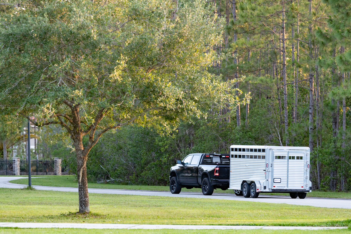 Livestock Bumper Pull Series 16'7" Driving Down Road